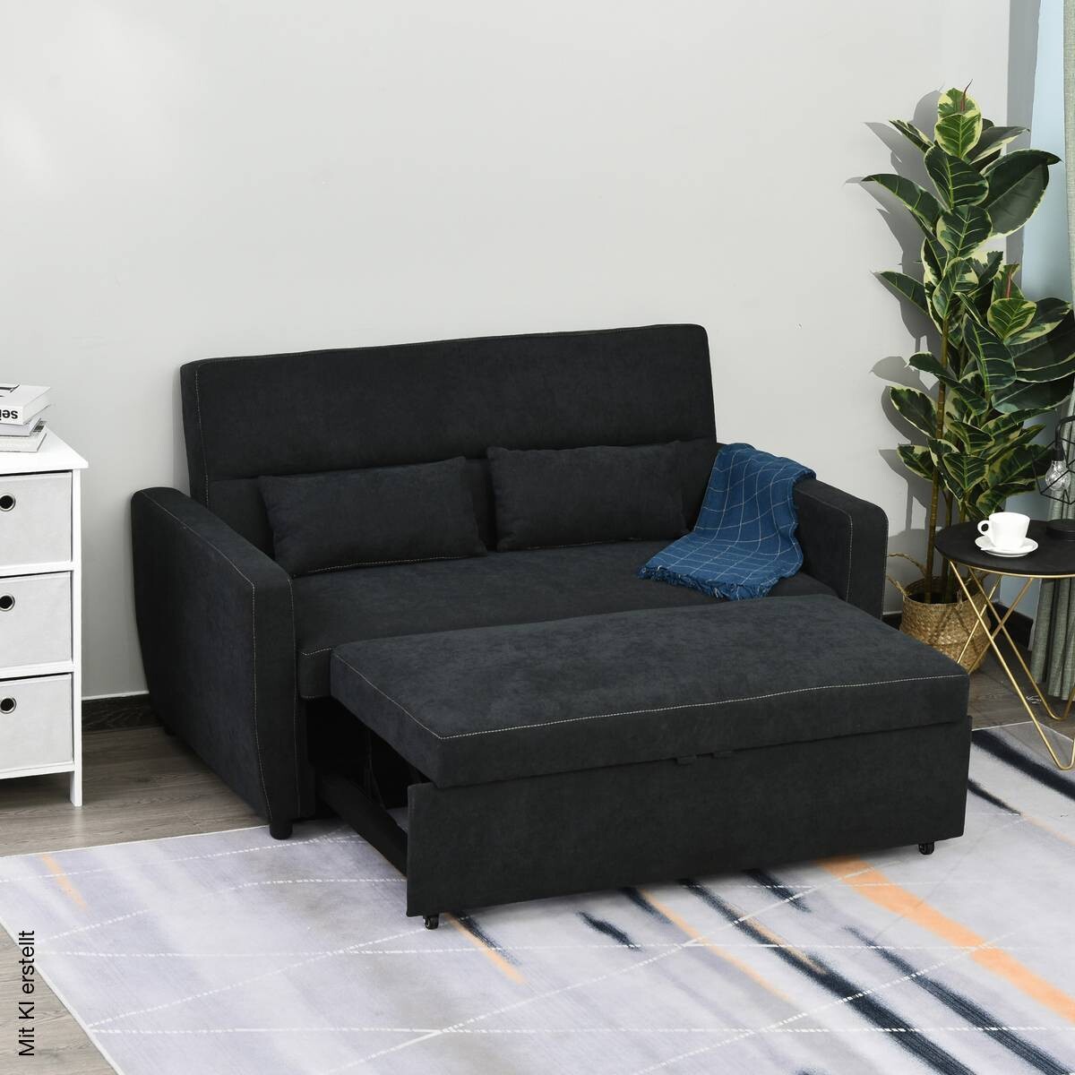 Schlafsofa 833-834 schwarz B/H/T: ca. 148x89x82 cm