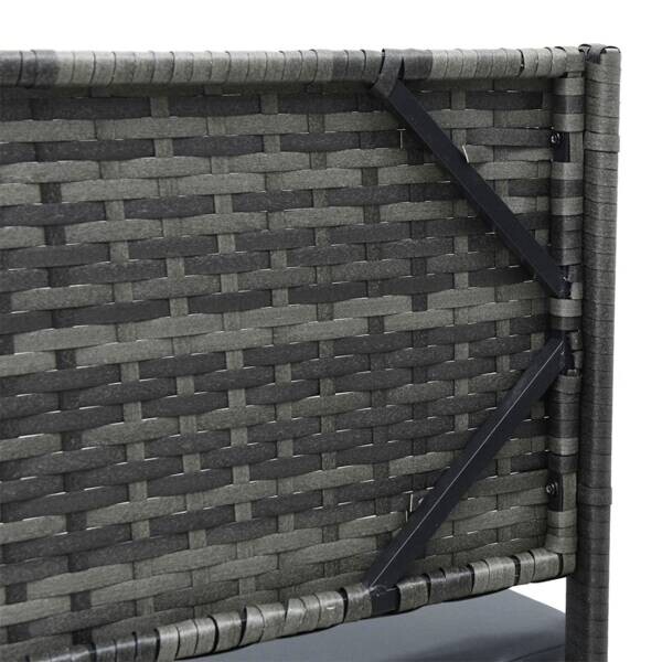 vidaXL Gartensitzgruppe grau Kunststoff B/H/L: ca. 100x90x142,5 cm