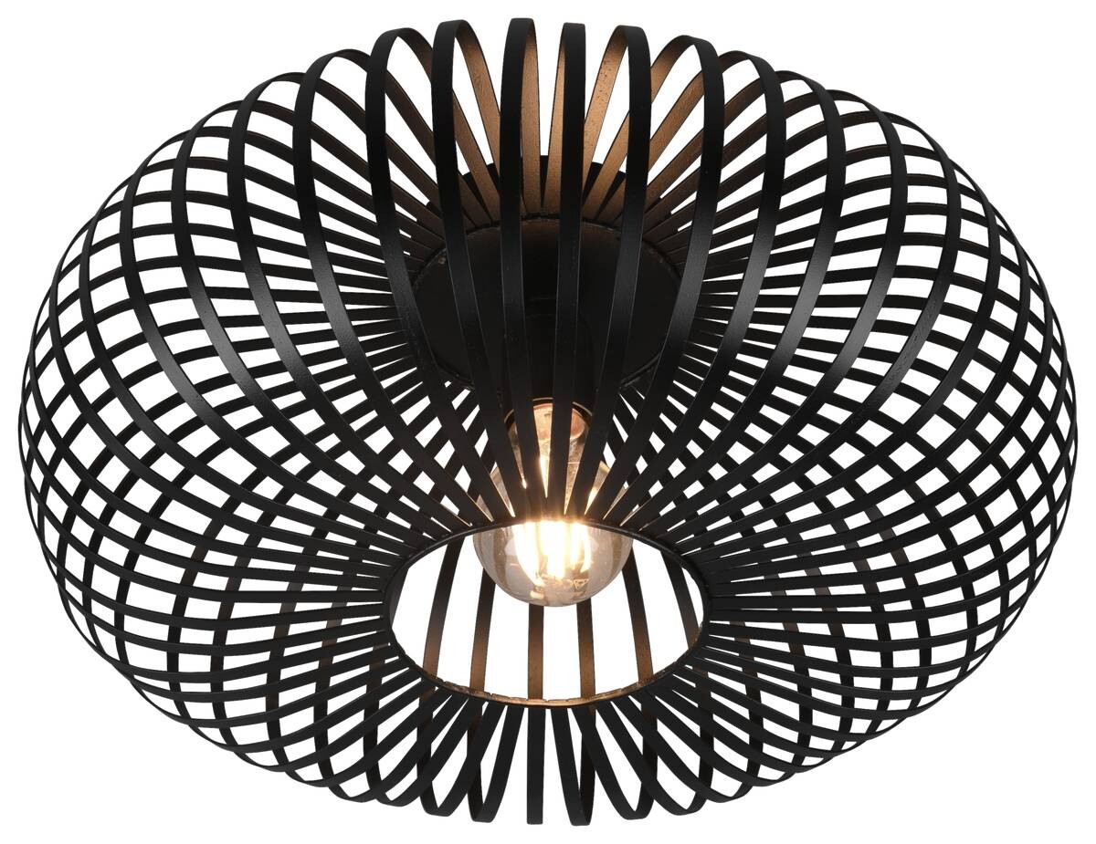 TRIO Deckenleuchte Johann mattschwarz Metall H/D: ca. 17x40 cm 1 Brennstellen