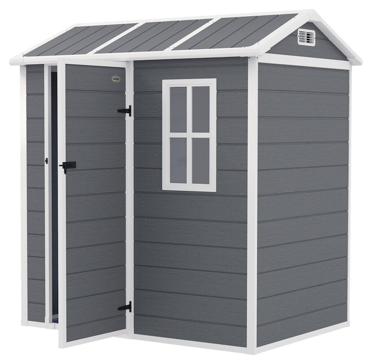 Outsunny Gartenhaus grau B/H/L: ca. 130x199x186 cm