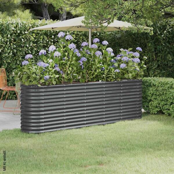 Hochbeet anthrazit Stahl B/H/L: ca. 40x68x224 cm