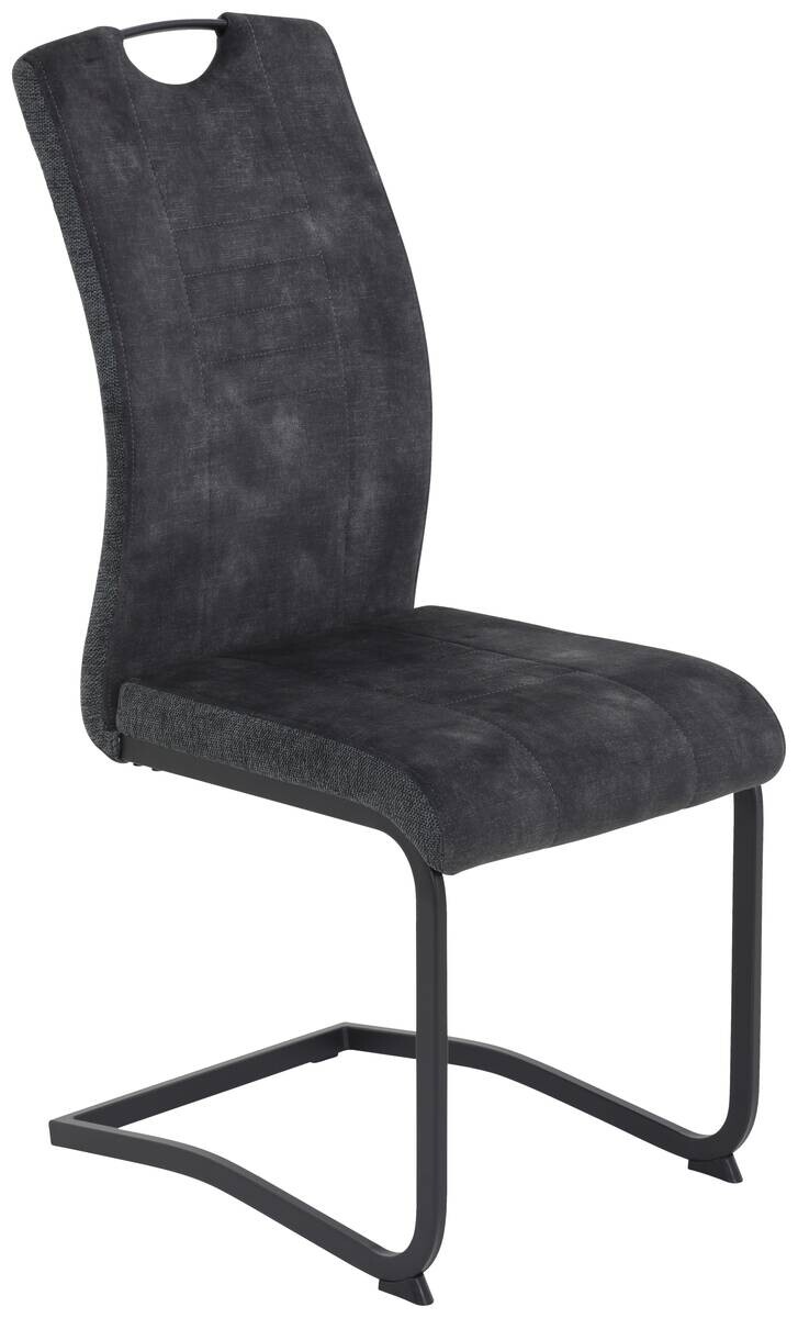 Schwingstuhl Riga, 2er-Set anthrazit Webstoff B/H/T: ca. 44x100x60 cm