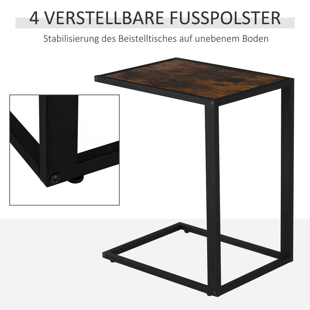 Beistelltisch 833-194BN braun schwarz B/H/T: ca. 40,6x64,2x50,8 cm