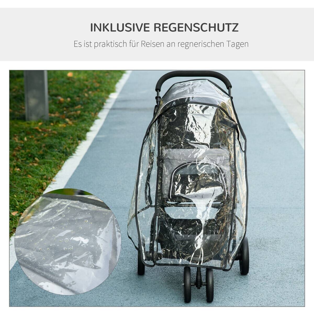 PawHut Hunde-Zubehör grau Polyester B/H/L: ca. 55x83x101 cm