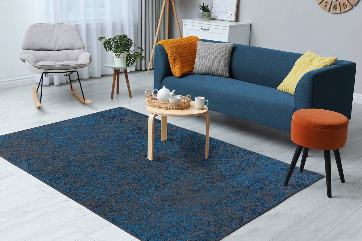Kayoom Flachflorteppich Kalea 225 blau B/H/L: ca. 80x0,8x150 cm