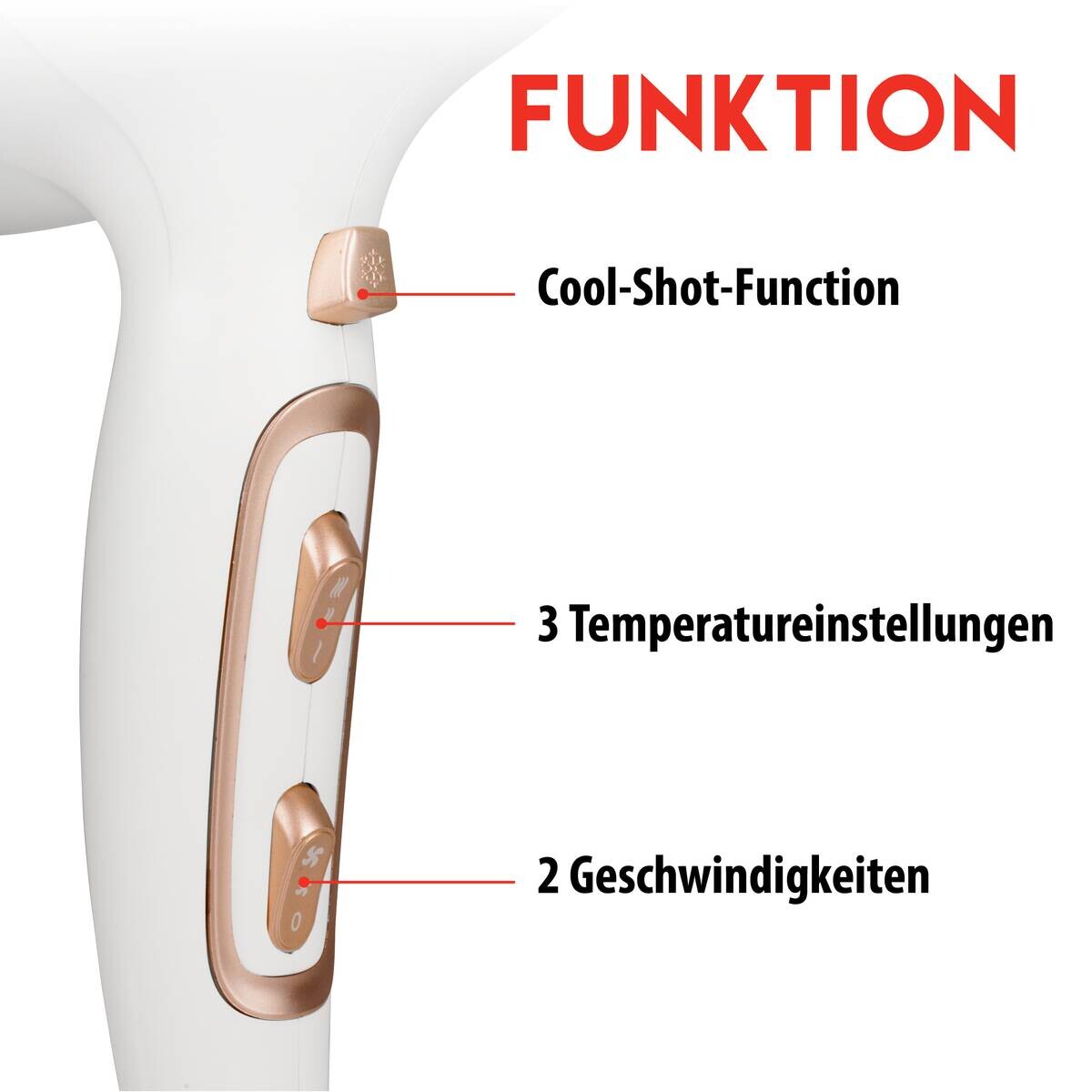 alpina Haartrockner weiß Kunststoff B/H/L: ca. 8x29x30 cm