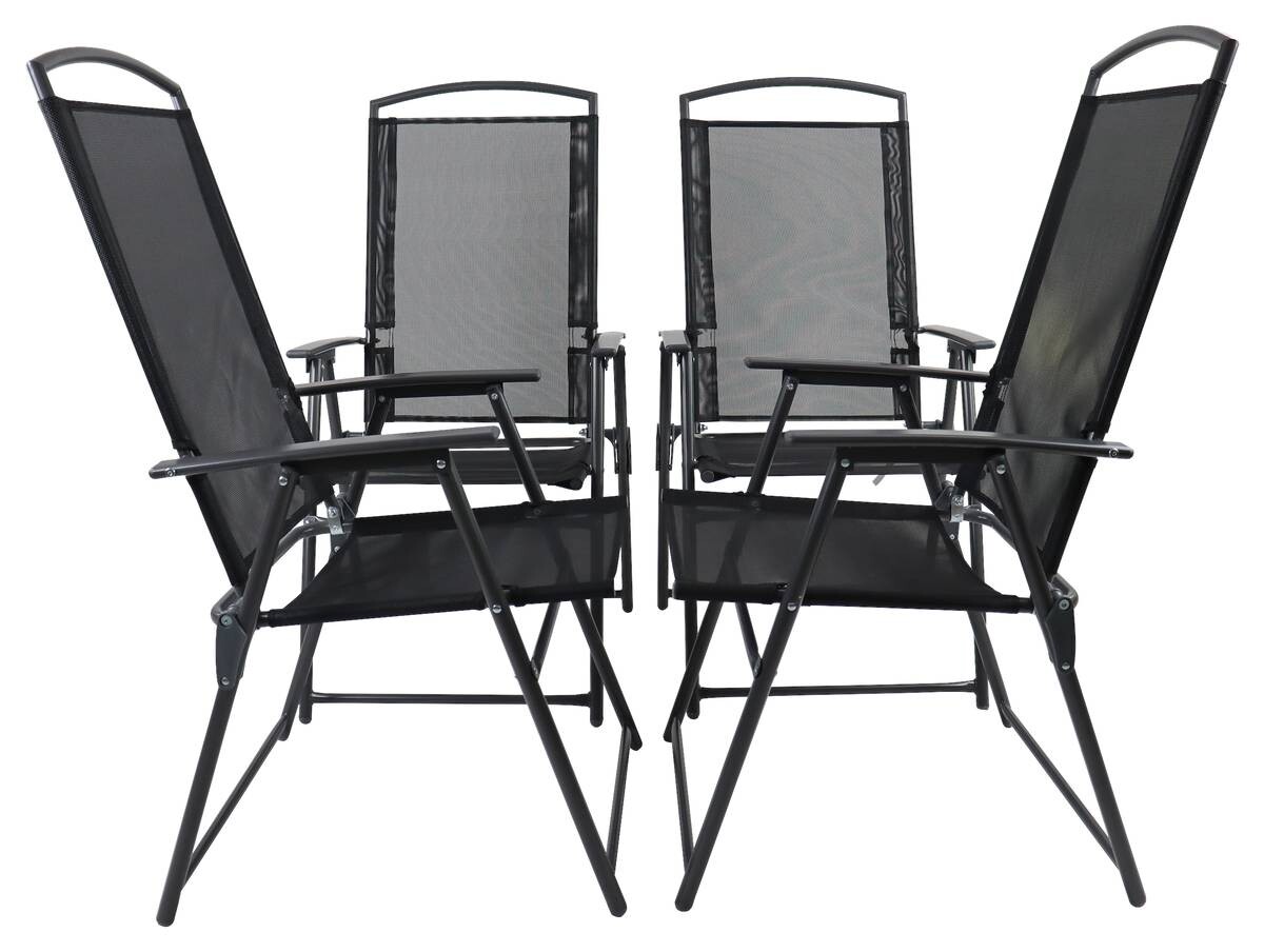 VCM Klappsessel 4er Set anthrazit Metall B/H/T: ca. 61x105x56 cm
