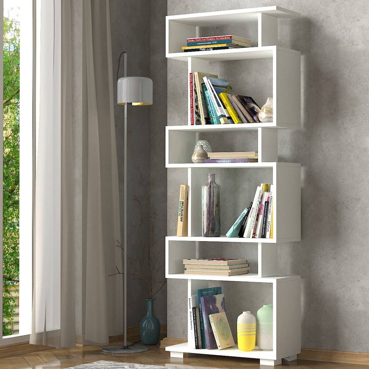 Regal Blok weiß B/H/T: ca. 60x160x20 cm