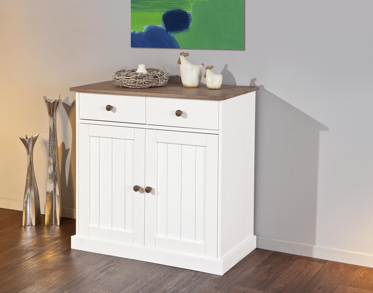Kommode Westerland weiß lackiert B/H/T: ca. 90x86x45 cm