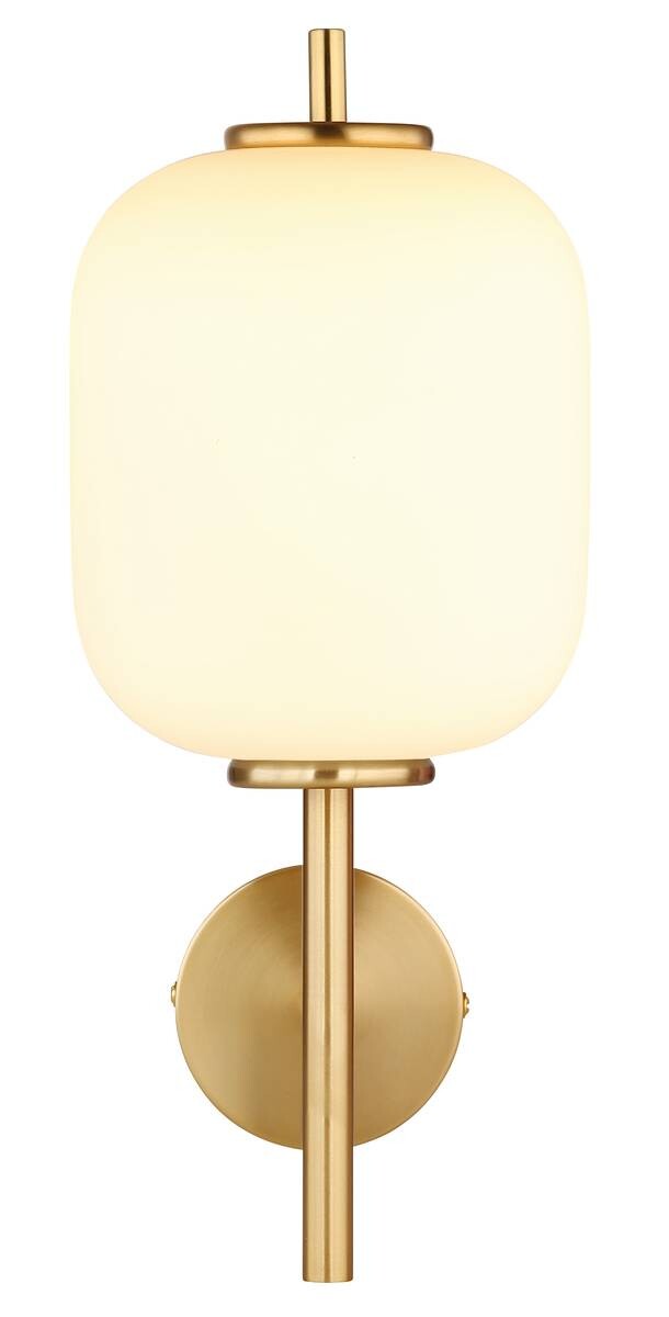 GLOBO Wandleuchte messing Glas Metall B/H: ca. 13,5x29 cm 1 Brennstellen