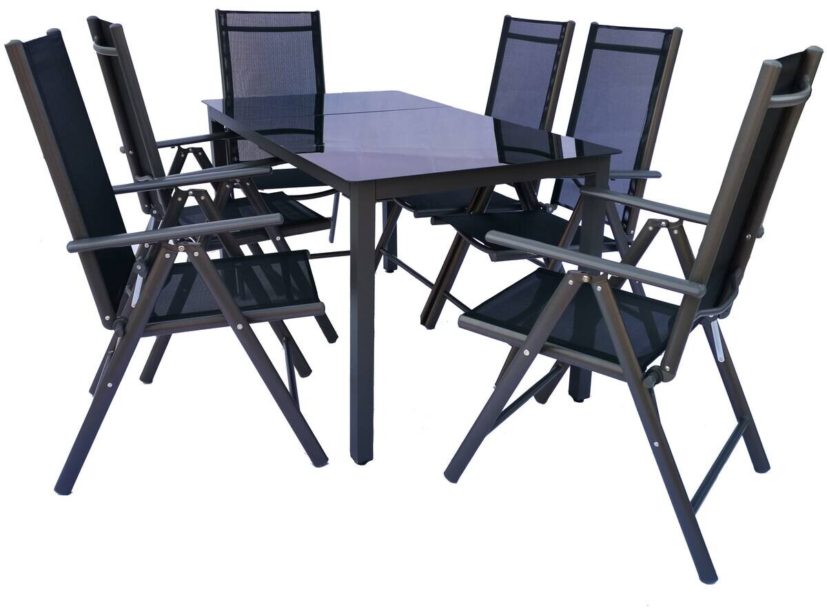 VCM Gartensitzgruppe anthrazit Stahl B/H/L: ca. 140x76x80 cm