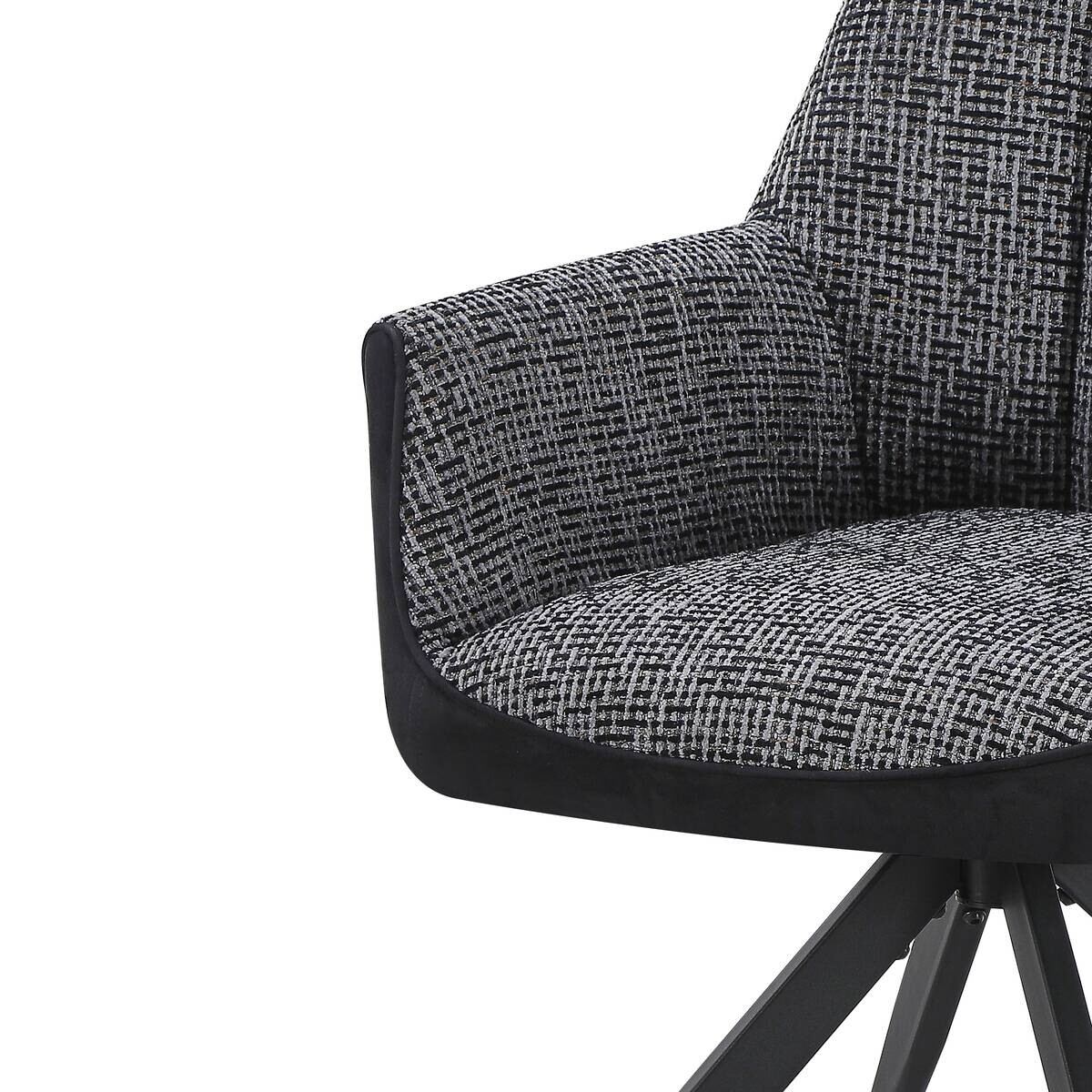 Armlehnstuhl Caro grau schwarz Webstoff B/H/T: ca. 65x86x61 cm