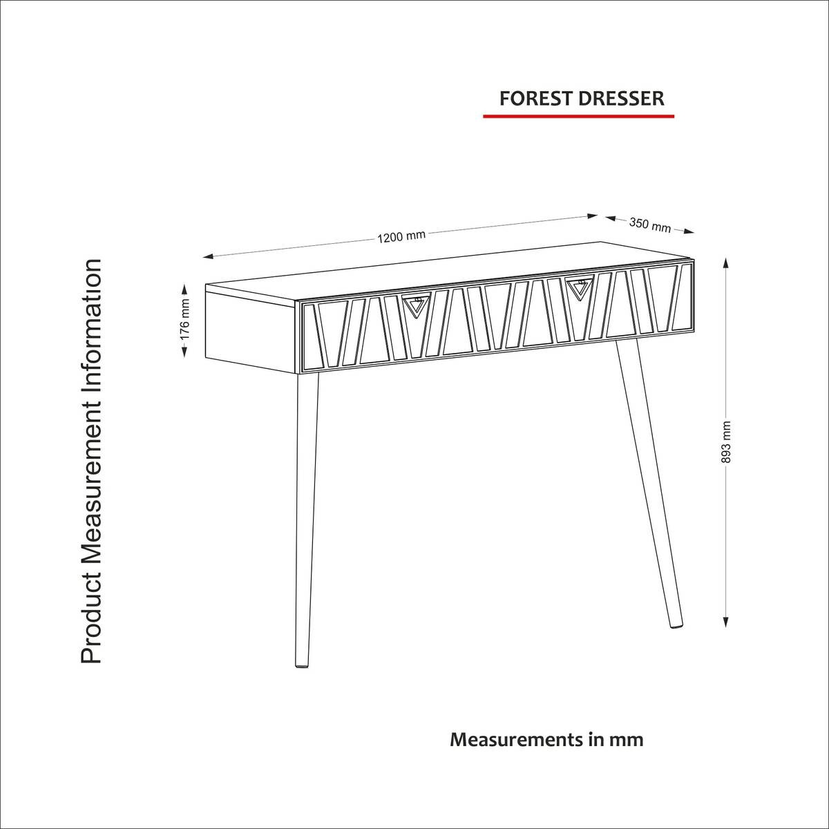 Konsolentisch Forest walnuss Nachbildung grün Spanplatte B/H/T: ca. 120x90x36 cm