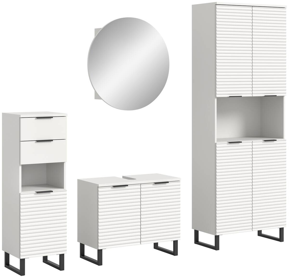 Badblock Riff weiß B/H/T: ca. 105x193x34 cm