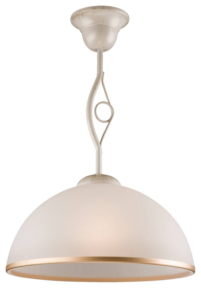 Lamkur Pendelleuchte Retro II weiß Stahl Glas H/L: ca. 45x32,5 cm E27 1 Brennstellen