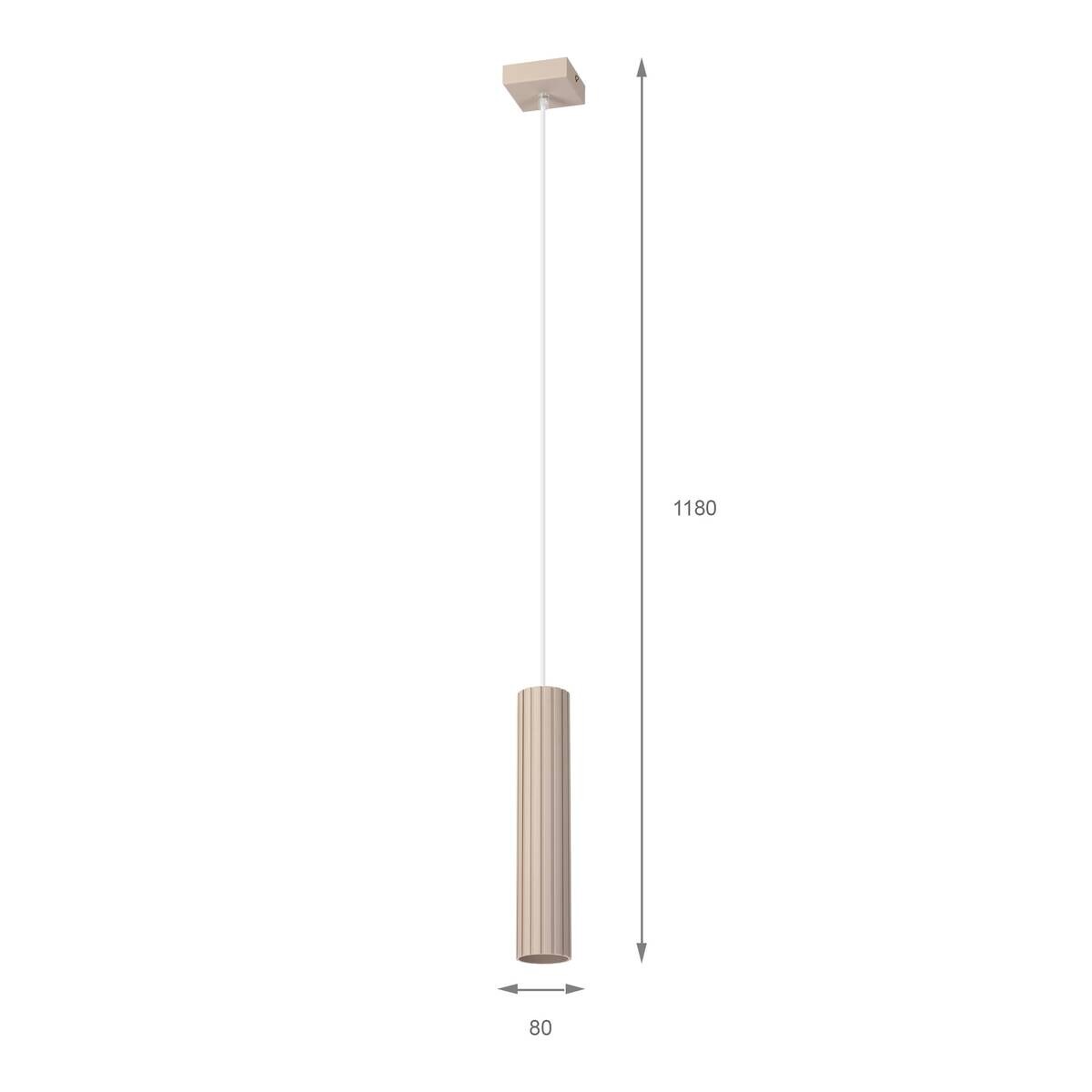 Lamkur Strahler Prisma beige Stahl B/H/L: ca. 6,5x118x6,5 cm 1 Brennstellen