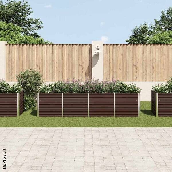 Hochbeet braun Stahl B/H/L: ca. 80x77x320 cm