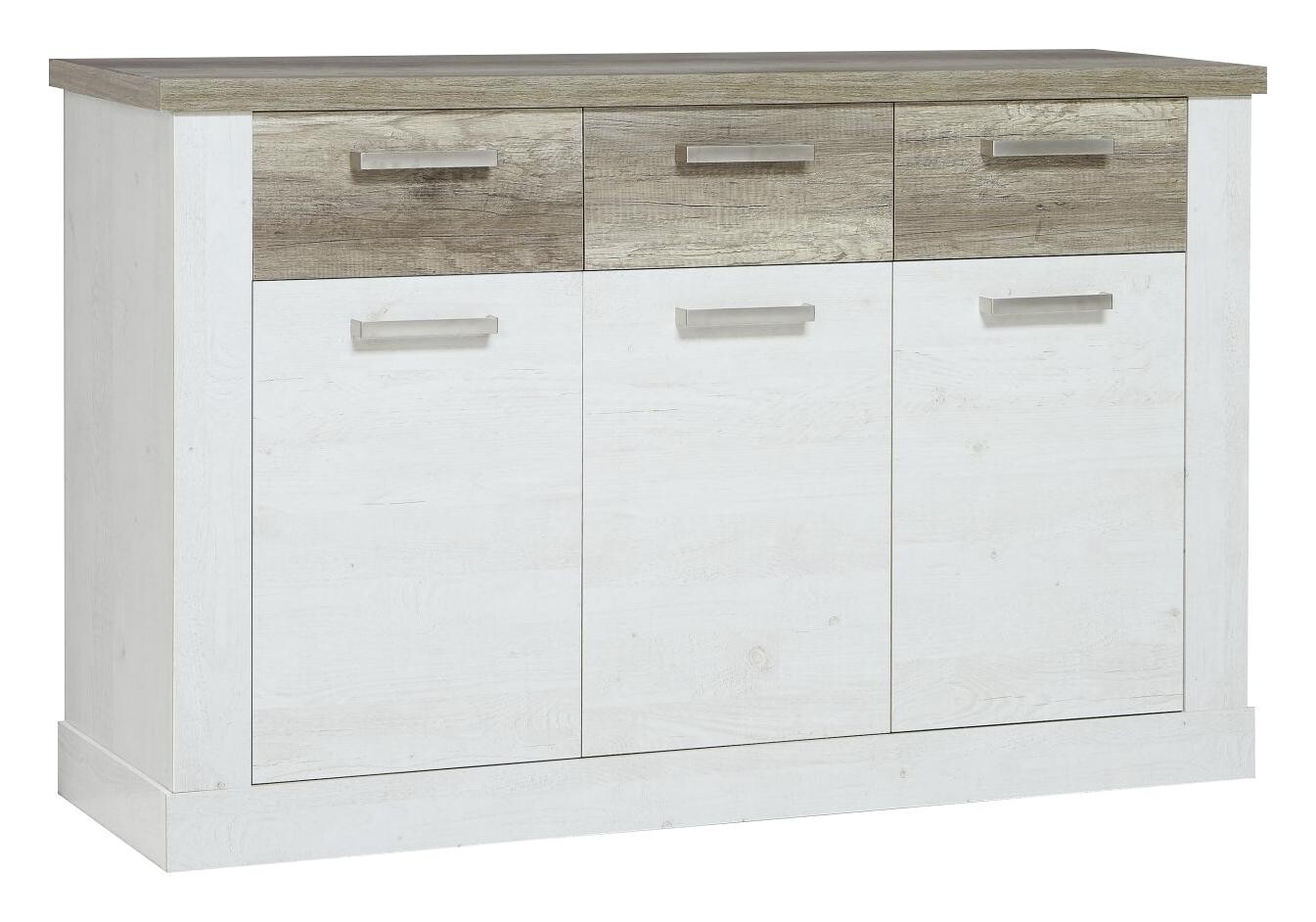 Kommode weiß Pinie Nachbildung Eiche Antik Nachbildung B/H/T: ca. 140,8x90,3x41,3 cm