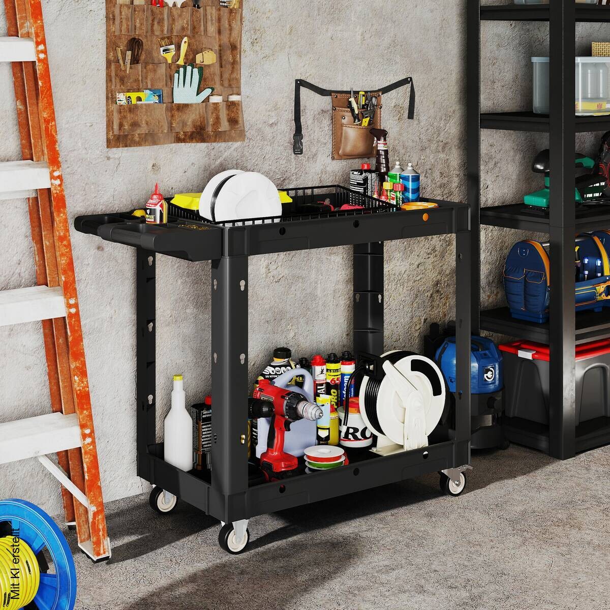 Werkstattwagen schwarz B/H/L: ca. 43,5x84,5x102,6 cm