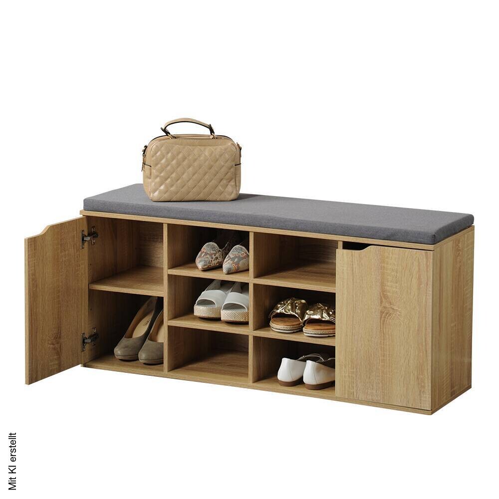 Kesper Schuhschrank mit Sitzkissen weiß Spanplatte B/H/T: ca. 103x48x30,5 cm