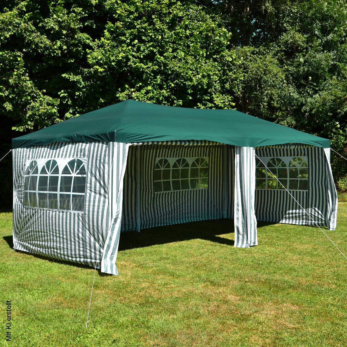 VCM Pavillon grün Polyester-Mischgewebe B/H/L: ca. 600x197x300 cm