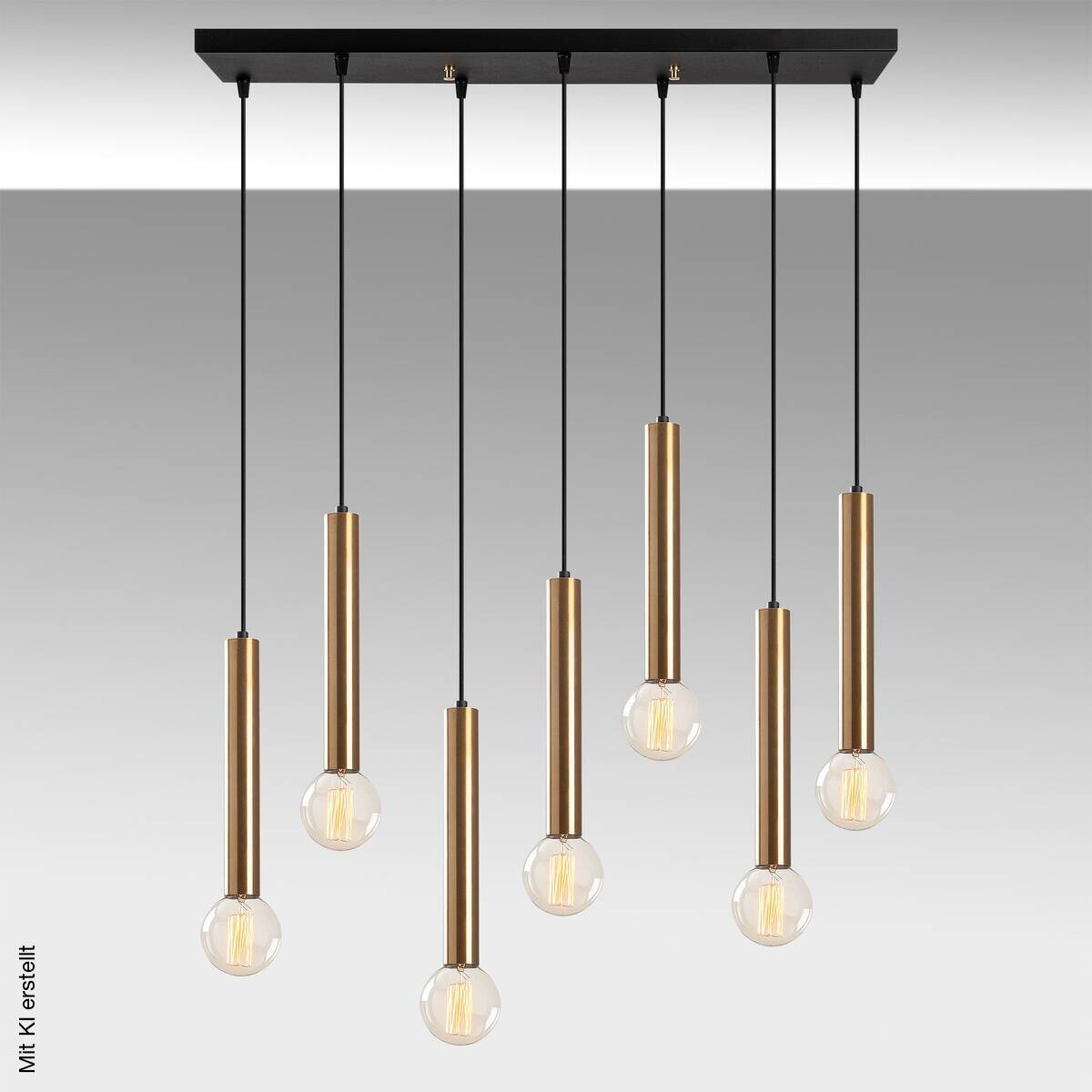 Opviq Pendelleuchte bronze B/H/T: ca. 75x136x24 cm E27 7 Brennstellen