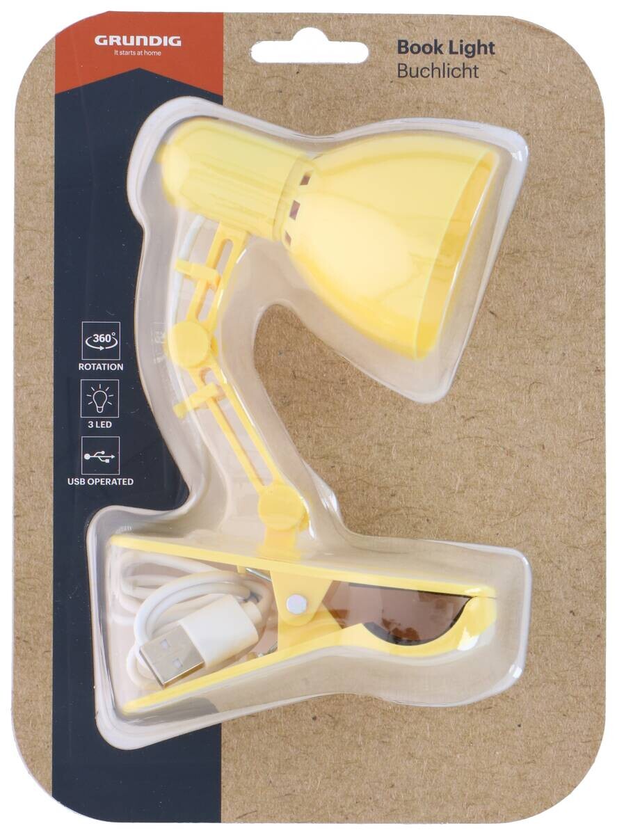 Grundig Clip-Buchlicht weiß grün gelb rosa B/H/T: ca. 6x19x10,8 cm