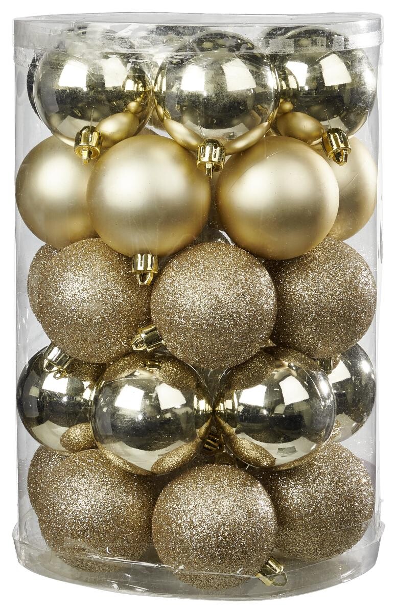 POCOline Weihnachtskugelset champagner D: ca. 6 cm