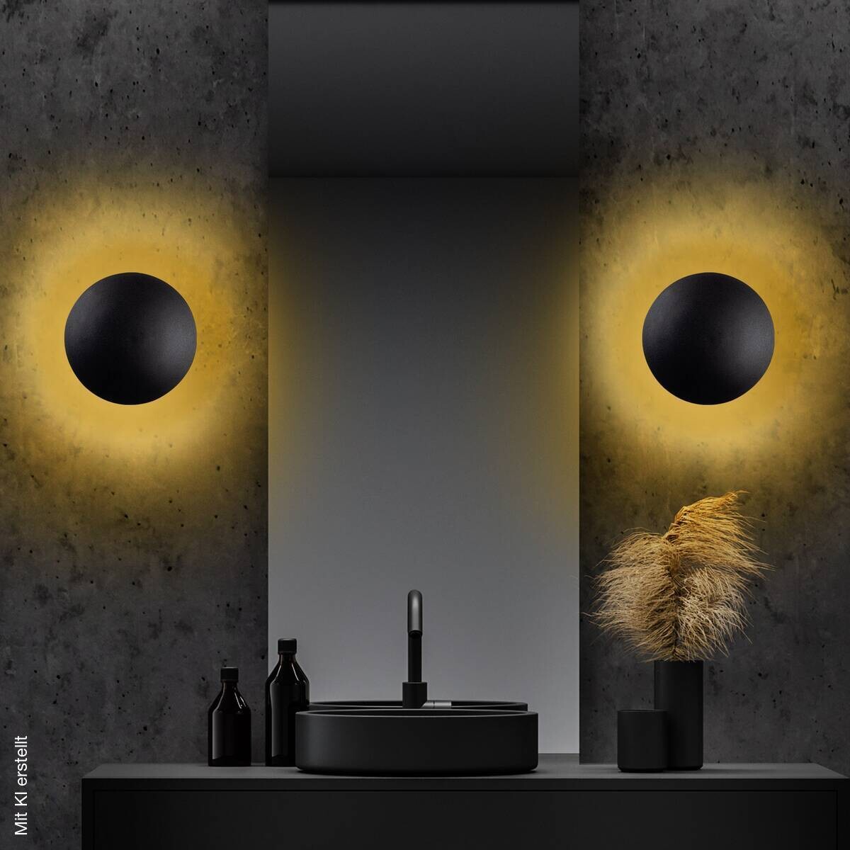 Opviq Wandleuchte Yosma-13639 schwarz Kupfer Metall B/H/T/L: ca. 16x25x16x25 cm