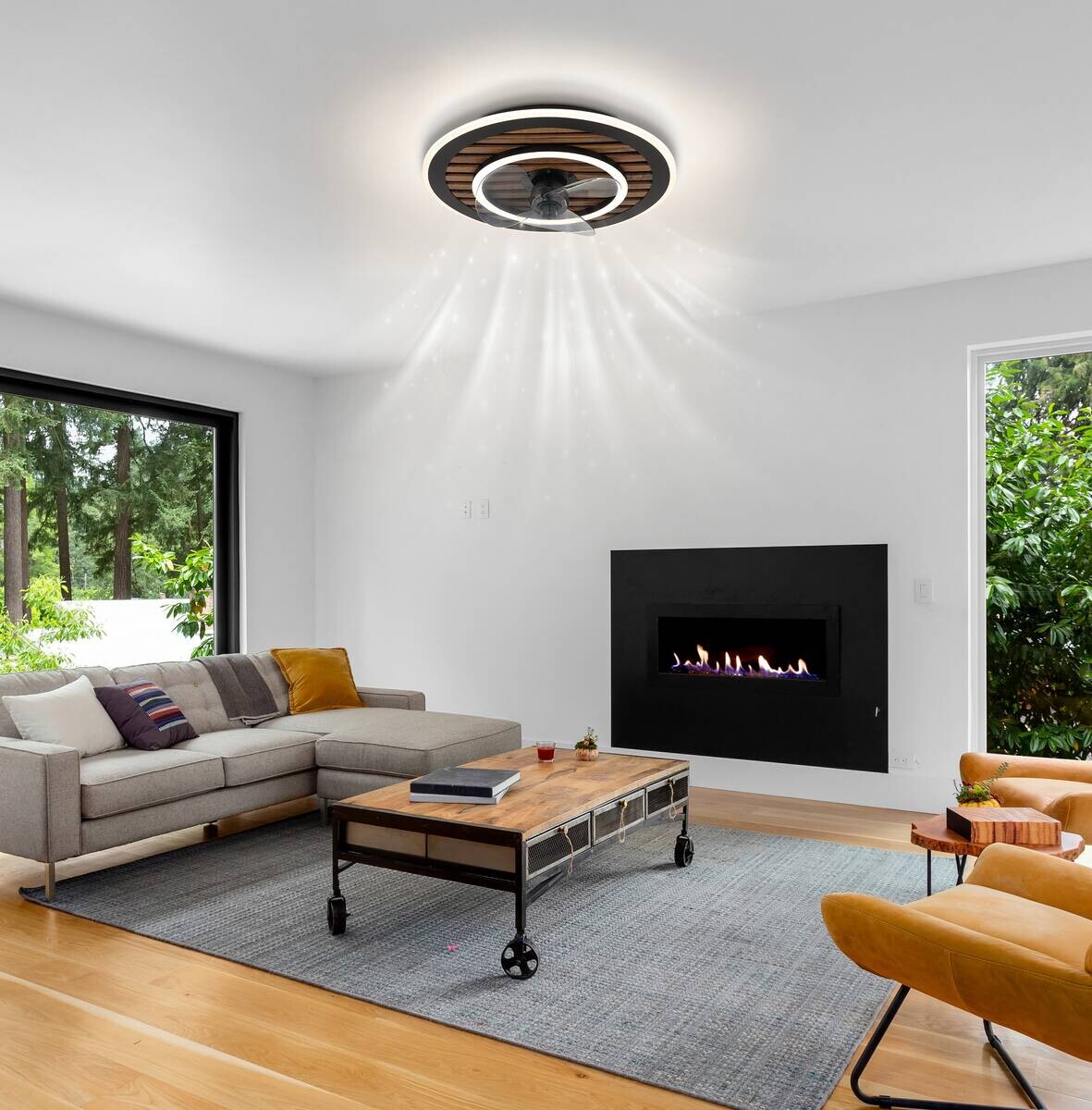 GLOBO LED-Deckenventilator Opal H/D: ca. 13x49 cm max. 36 W