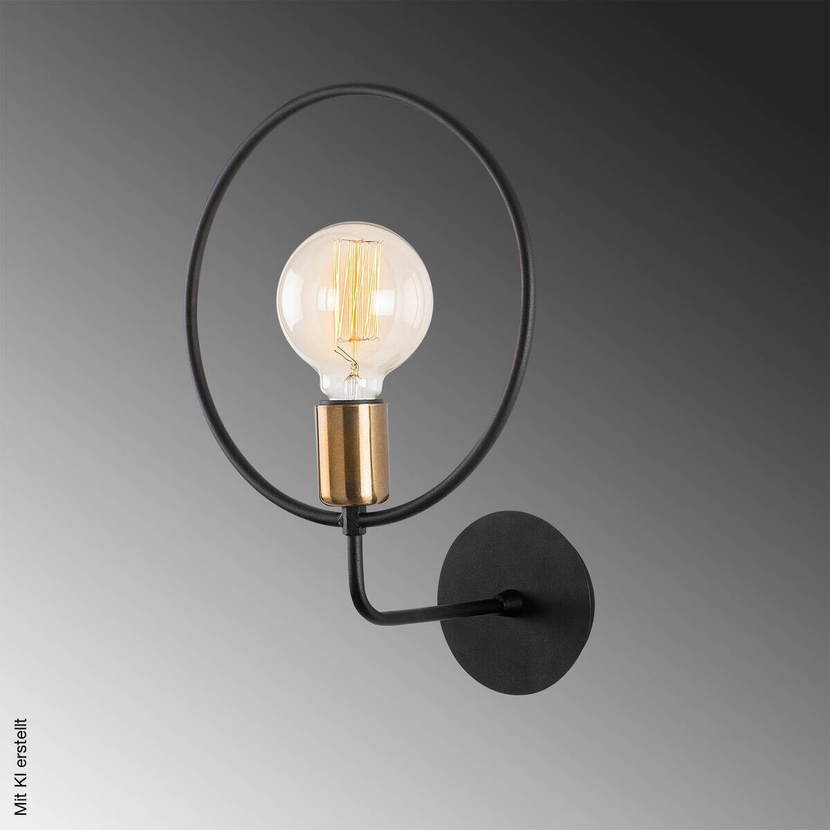 Opviq Wandleuchte schwarz Metall B/H/L: ca. 19x38x26 cm E27 1 Brennstellen