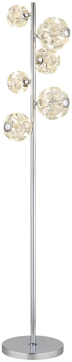 GLOBO Stehlampe Chrom klar Metall B/H/T/L: ca. 28x155x38x38 cm 1 Brennstellen