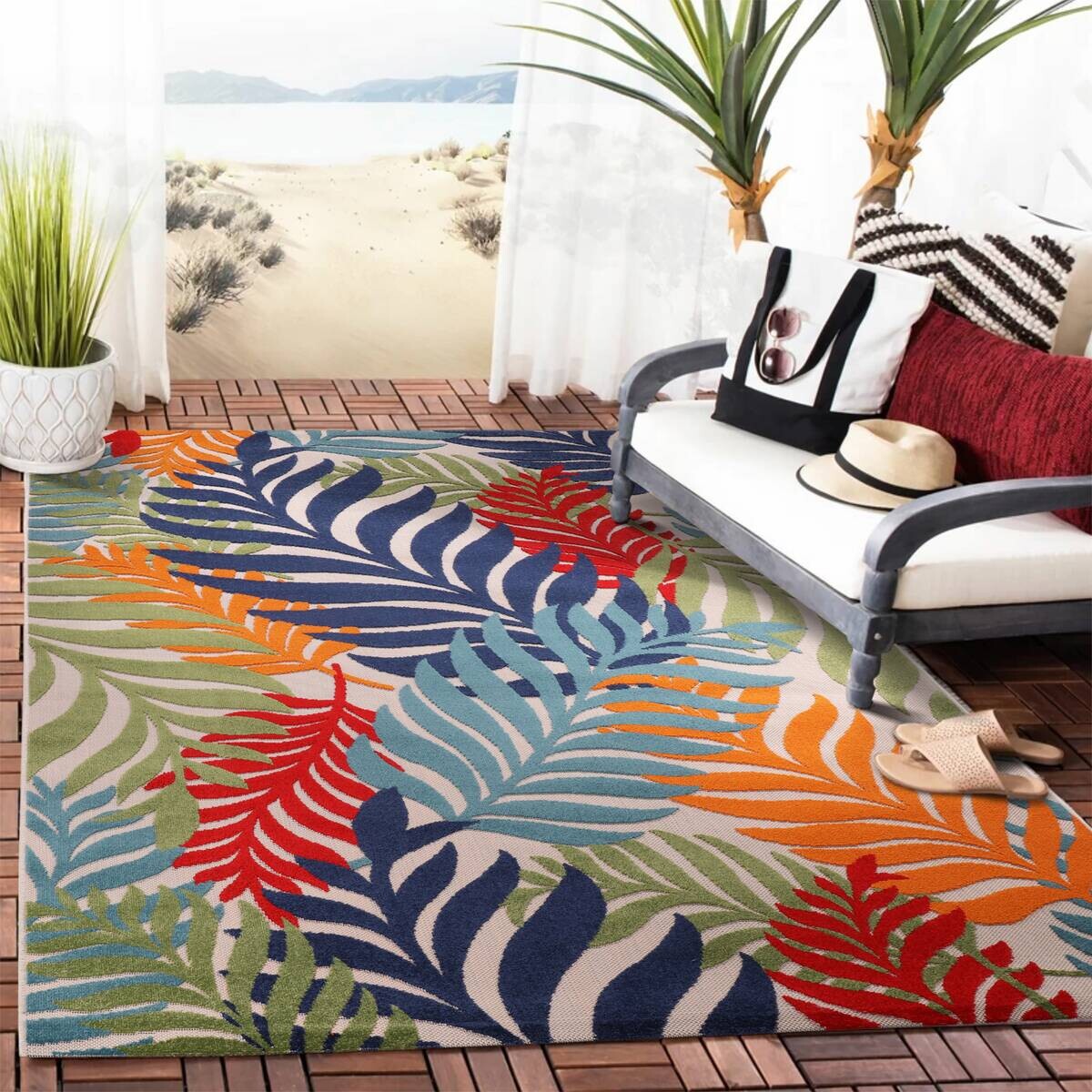 Sanat Outdoorteppich FLORAL bunt B/L: ca. 160x230 cm