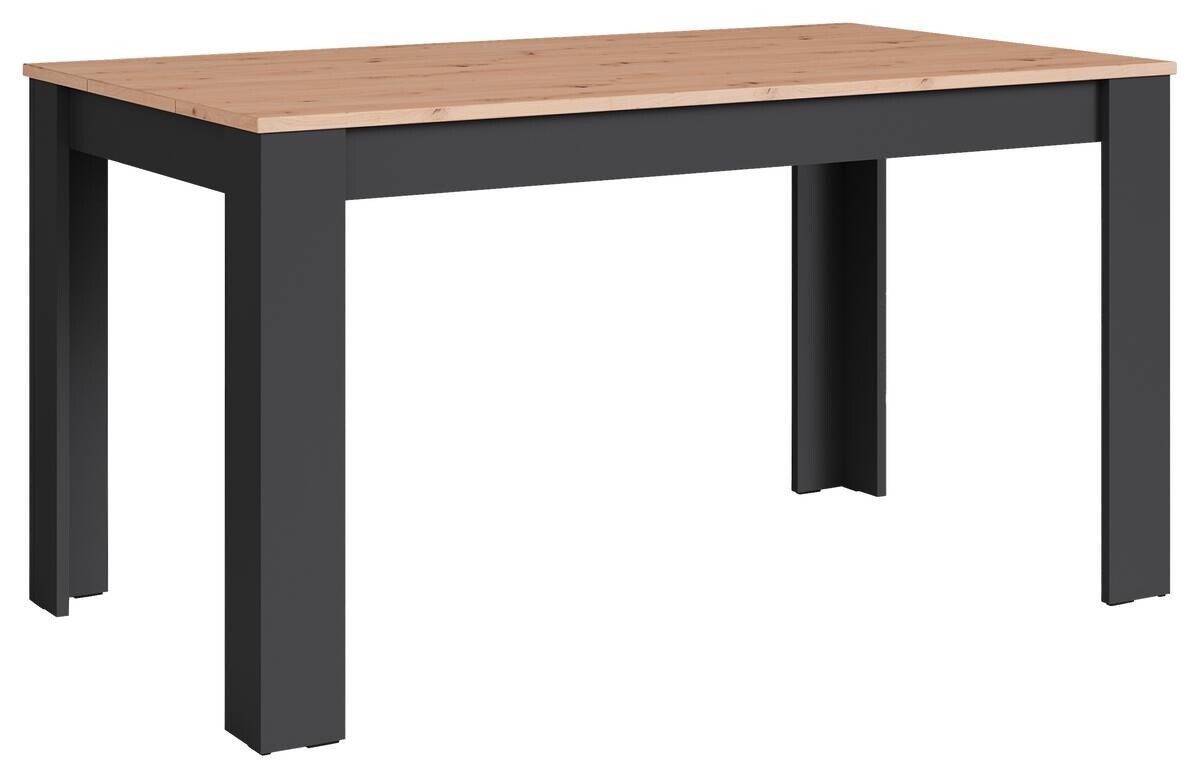 Tischgruppe KIRA anthrazit Eiche schwarz B/H/T: ca. 140x75x80 cm