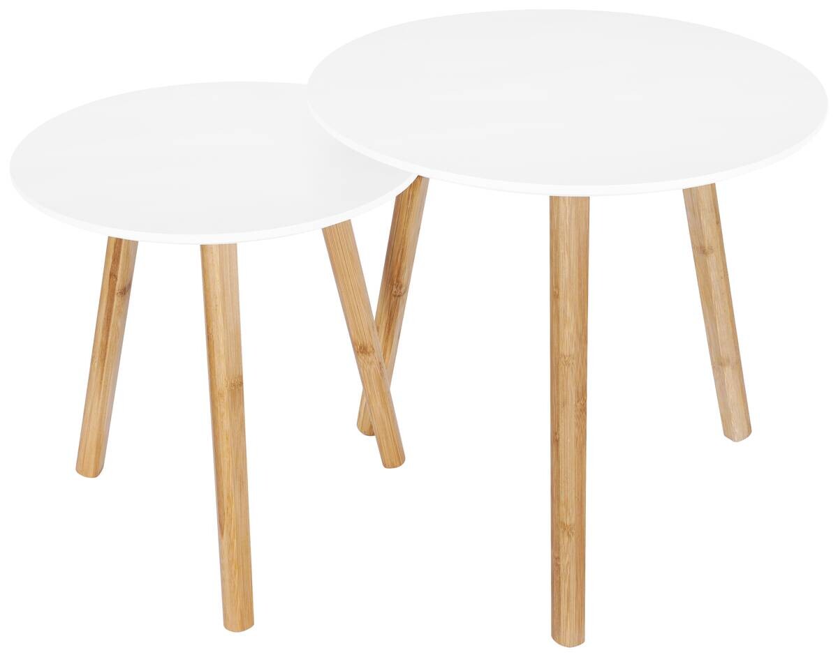 Beistelltisch Sensation weiß natur H/D: ca. 38x48 cm