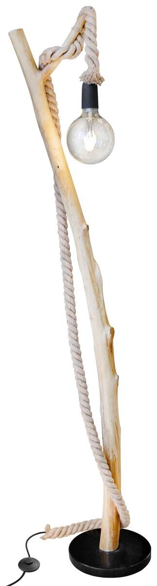 GLOBO Stehleuchte Nerida braun schwarz Holz MDF B/H/L: ca. 51x150x25 cm 1 Brennstellen