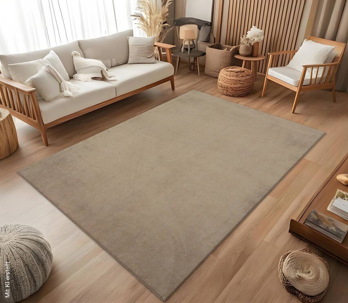 Teppich Flanell taupe B/L: ca. 160x230 cm
