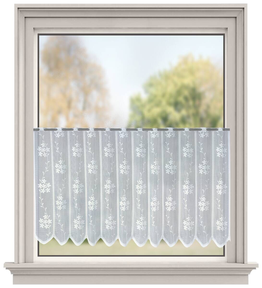 Sensation Scheibengardine weiß B/L: ca. 145x90 cm