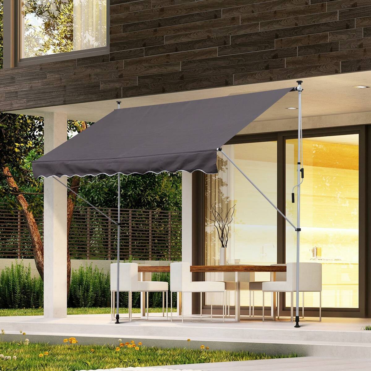 Outsunny Klemm-Markise grau B/H/L: ca. 300x280x150 cm