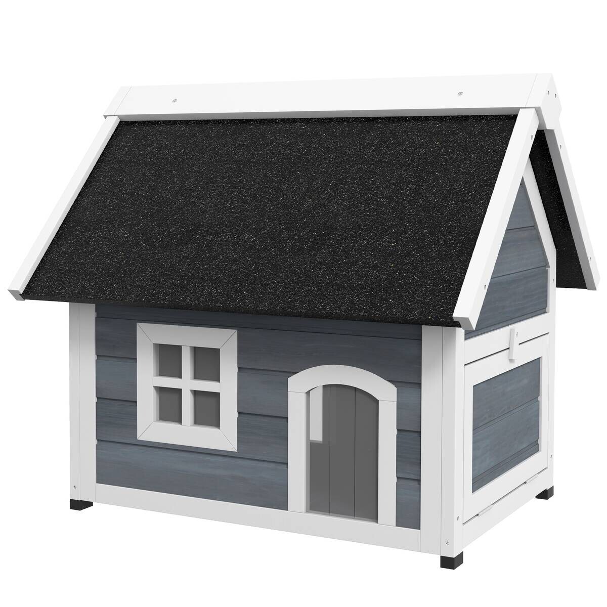 PawHut Katzenhaus grau Holz B/H/L: ca. 57,5x68x77 cm