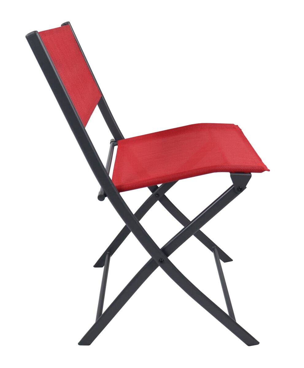 VCM Gartenstuhl 2er Set Sumila rot Metall B/H/L: ca. 45x79x46 cm