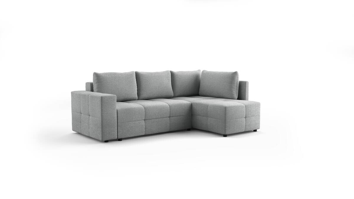 Ecksofa mit Bettfunktion und Bettkasten grau Flachgewebe B/T: ca. 238x167 cm