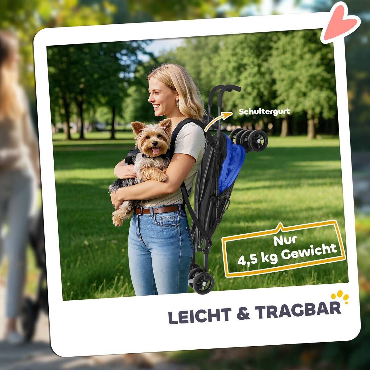 PawHut Hundewagen blau Stahl B/H/L: ca. 44x103x76 cm