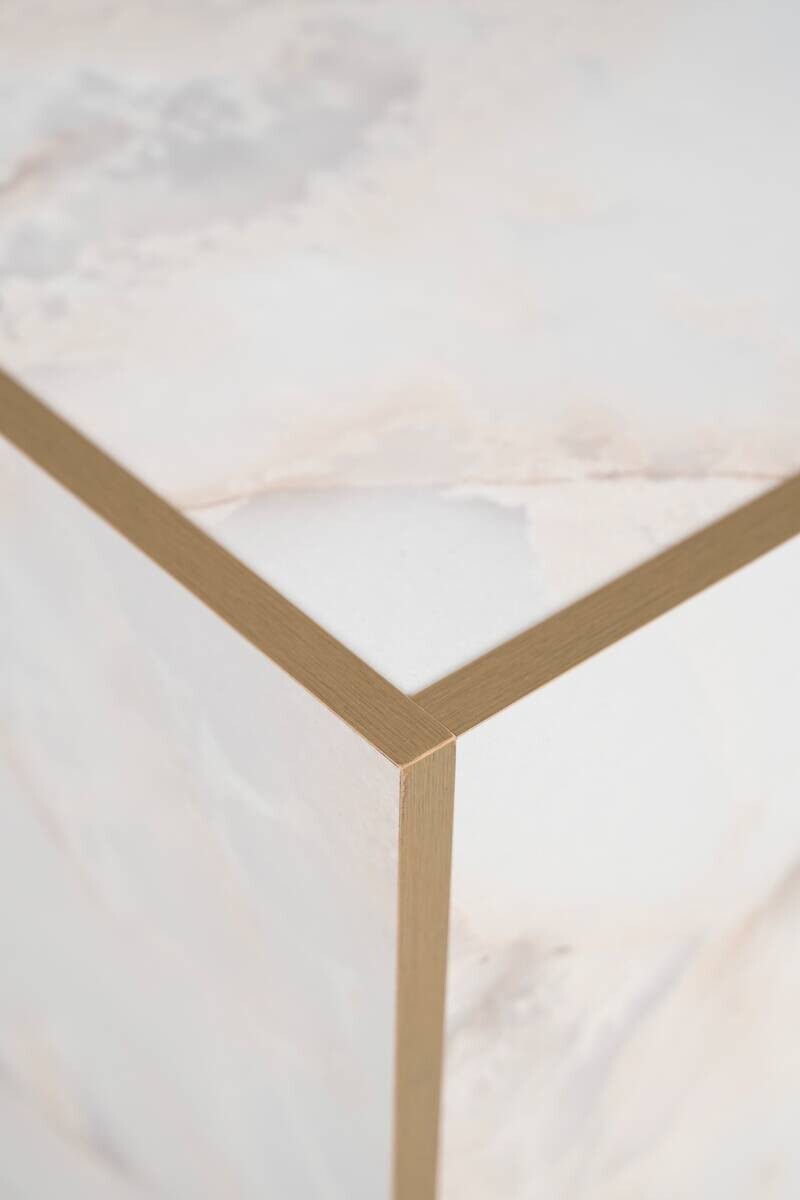 Beistelltisch Brilon weiß gold Optik B/H/T: ca. 43x35x43 cm