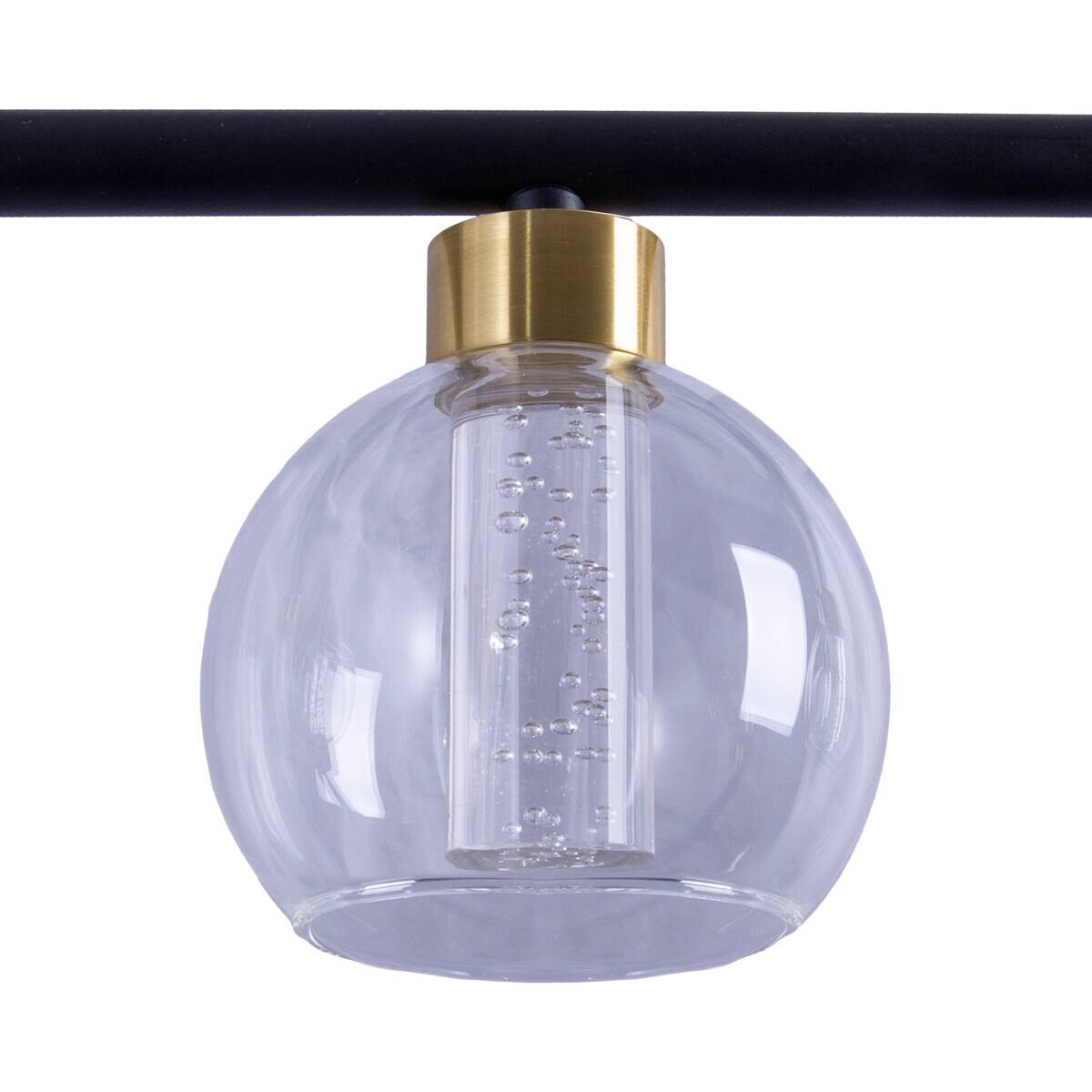 Näve Leuchten Pendelleuchte NV7093222 schwarz Glas Metall B/H/T: ca. 10x150x90 cm 5 Brennstellen