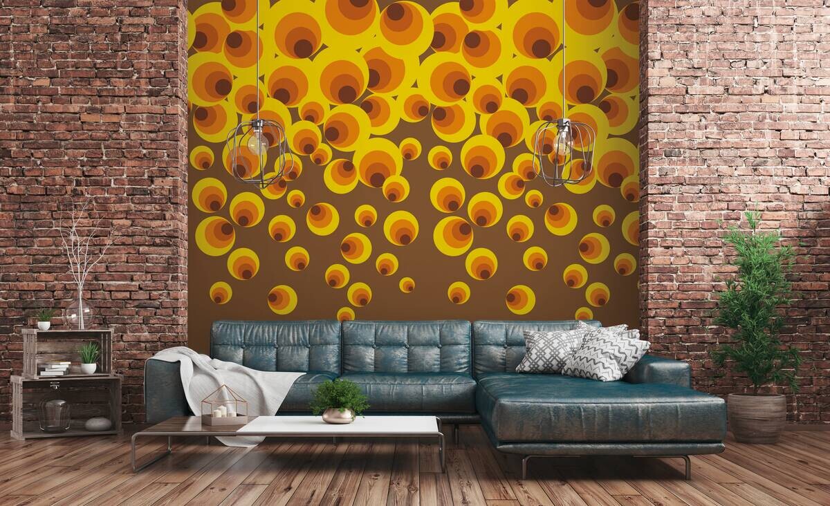 Livingwalls Fototapete Vintage gelb braun orange B/L: ca. 280x159 cm