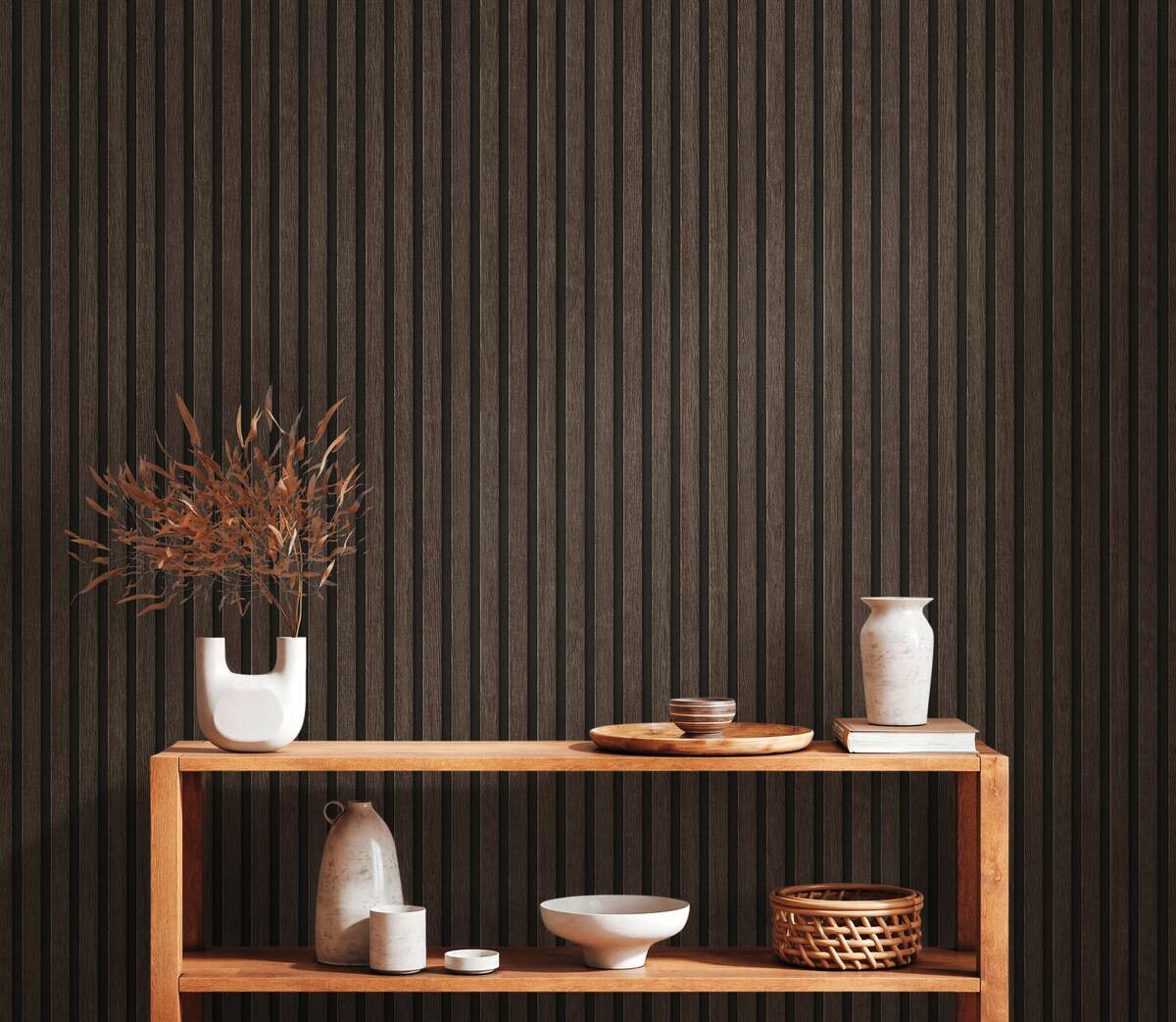 Vliestapete Holzoptik braun schwarz B/L: ca. 53x1005 cm