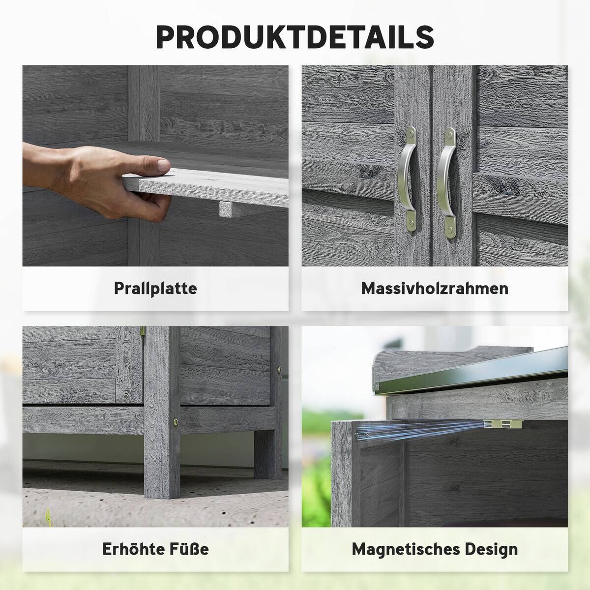 Outsunny Gartenschrank grau B/H/T/L: ca. 40x92x40x83 cm