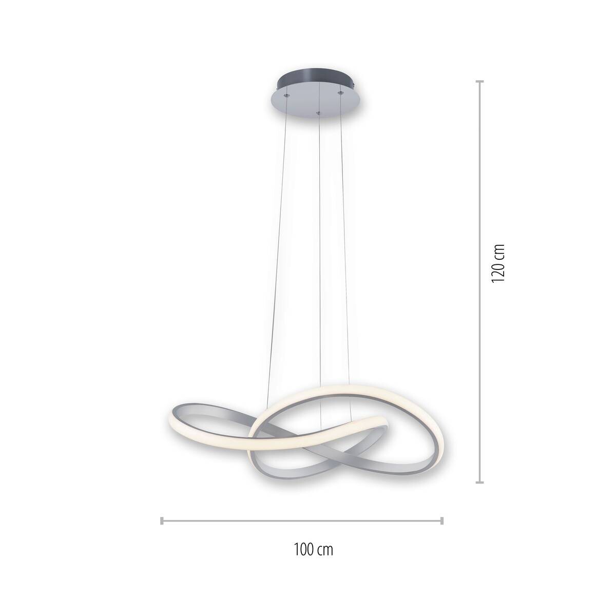 Just Light LED-Pendelleuchte MARIA 15402-95 Alu Aluminium Gummi H/D: ca. 120x57 cm 1 Brennstellen