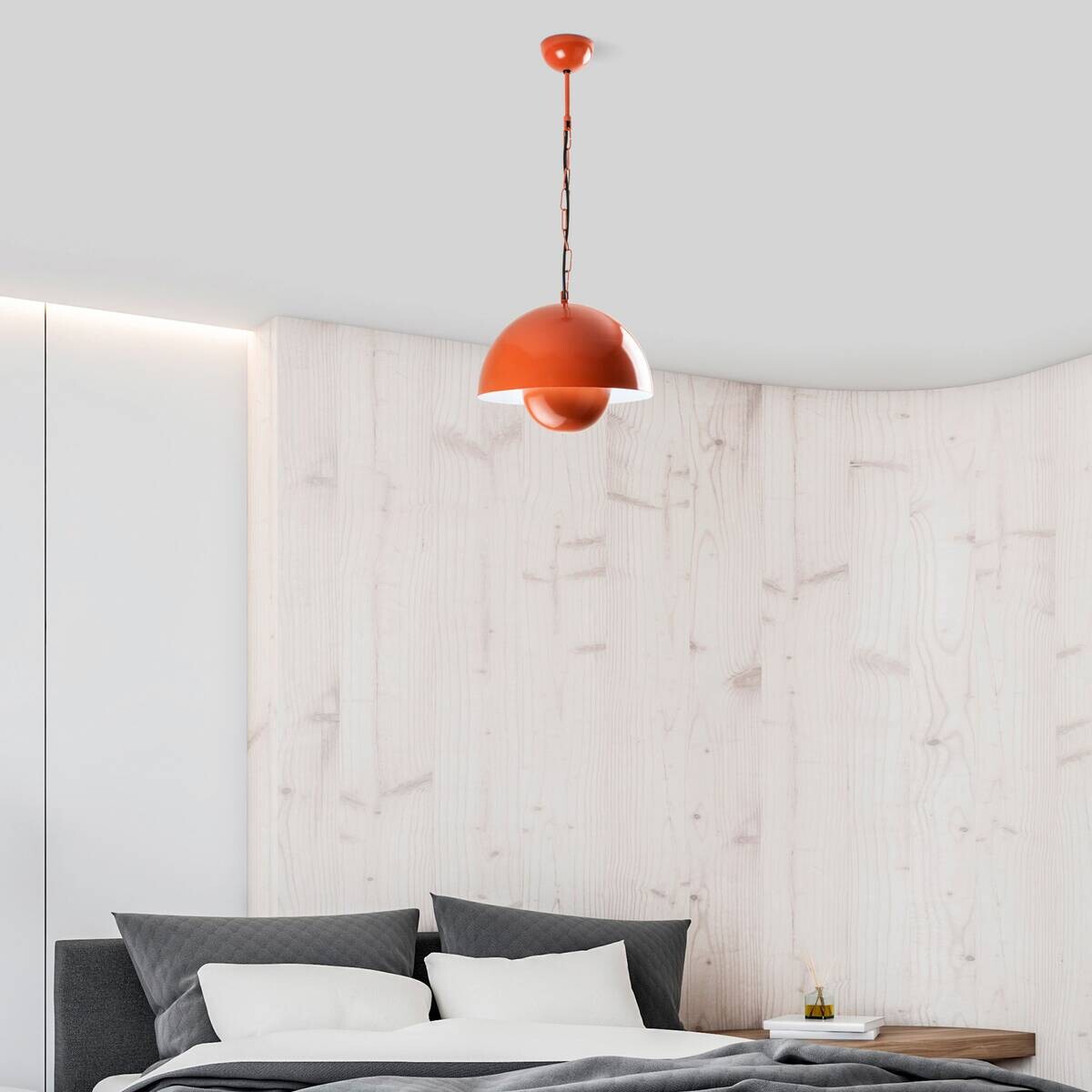 Opviq Pendelleuchte orange Metall B/H/T/L/D: ca. 30x70x30x30x30 cm E27 1 Brennstellen